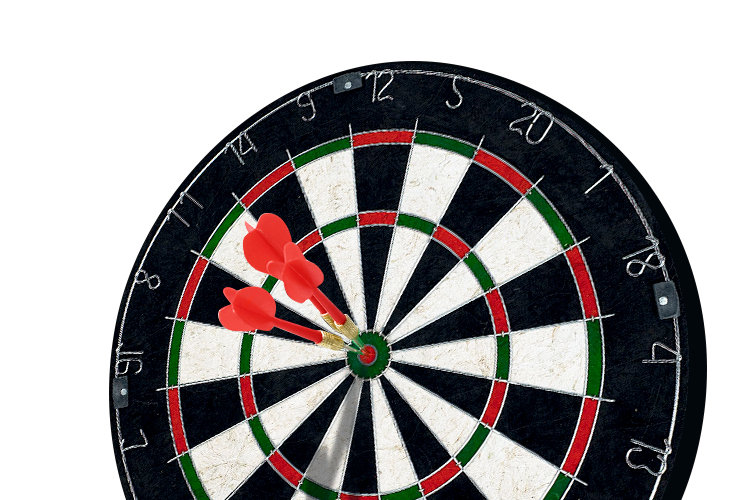 Image of a dart board.